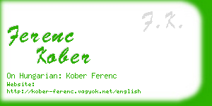 ferenc kober business card